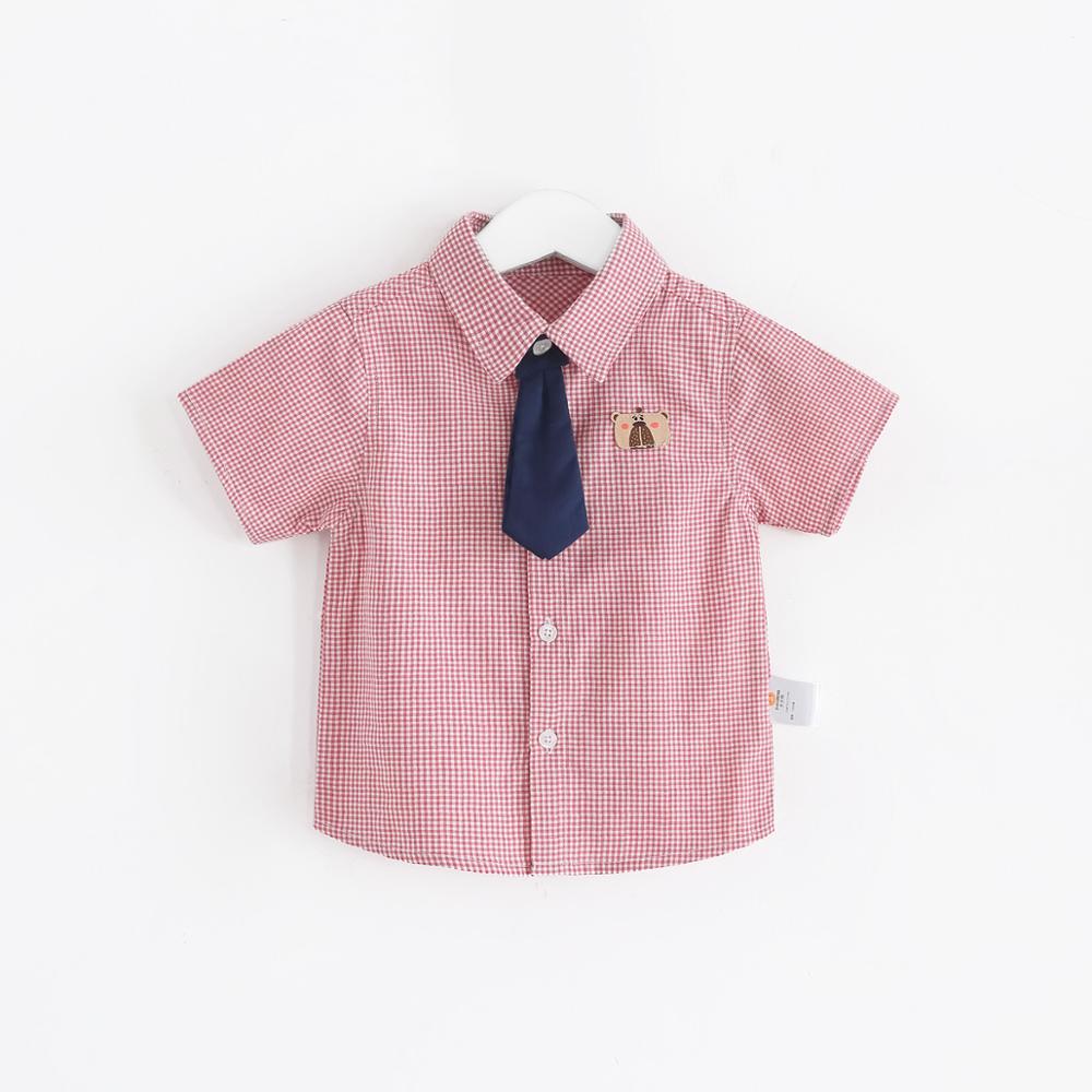 ciciibear Children Boys Shirts Summer Kids Baby Shirt Boy Short Sleeve Tops Child Boys Clothes boy blouse 0 1 2 3 4: red / 60M