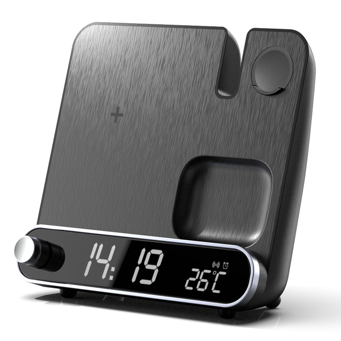 3 In 1 Wireless Charger For Iphone 13 12 11 XS Mini Pro Max Iwatch Airpods Wireless Chargers Fast Charging Station Phone Holder: Black