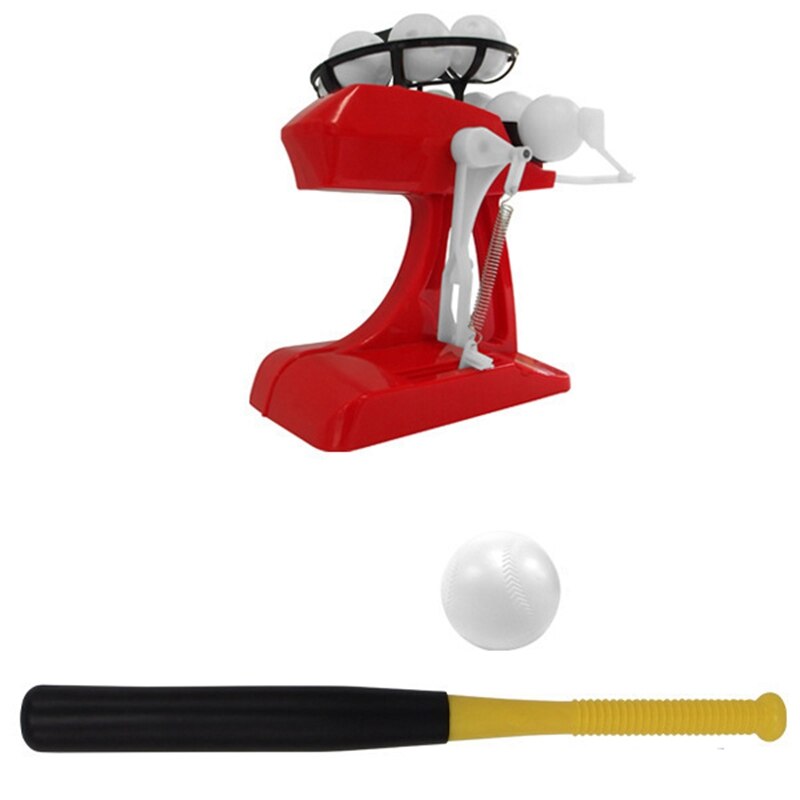 Mini børn baseball maskine automatisk serverer maskine praksis bold maskine interaktivt forældre-barn legetøj: Rød