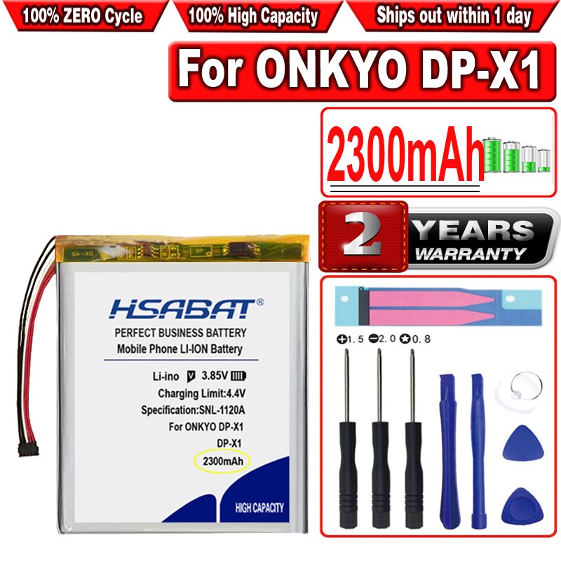 HSABAT 2300mAh Battery for ONKYO DP-X1 XDP-300R 100R Player Accumulator 5 Wire