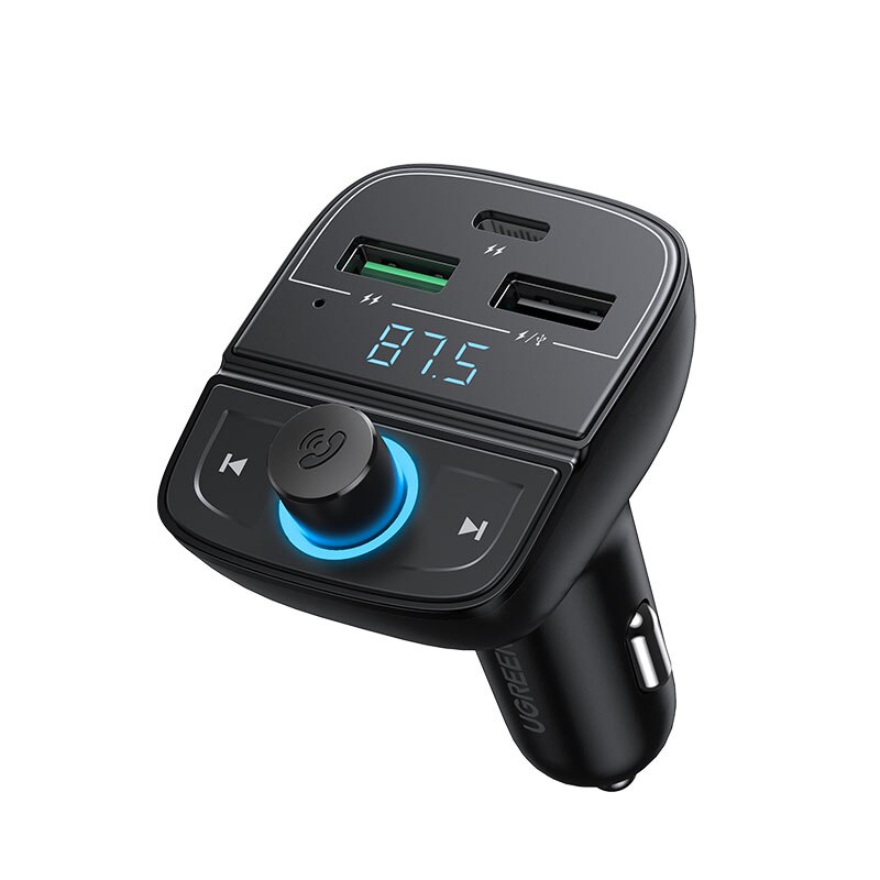 Ugreen bluetooth fm transmitter nabíjačka do auta pre iphone 13 qc 3.0 bluetooth 4.2 bezdrôtový rádiový adaptér dual usb rýchla autonabíjačka: Default Title
