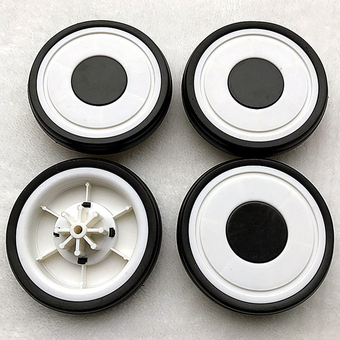 Baby stroller wheel bed front and rear wheels trolley baby stroller rattan chair bamboo weaving car accessories wheel: 4 pcs 11.5-0.6-2.2