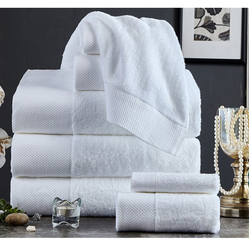 thumbnail image 2 of 4-Pack Carenesse Premium White Terry Towels 50x100cm – Soft 100% Cotton, Hotel Quality 2 of 5