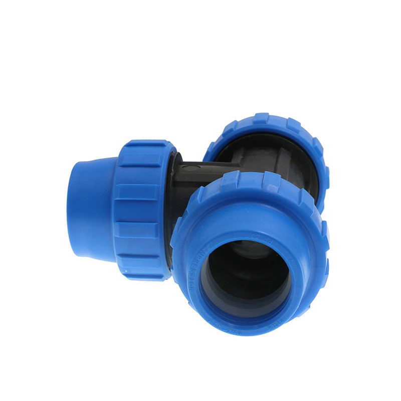 1pc HDPE Compression Equal Tee Plastic Irrigation Water Supply PP Fitting Top Supplier PN16 Fluid Quick Pipe