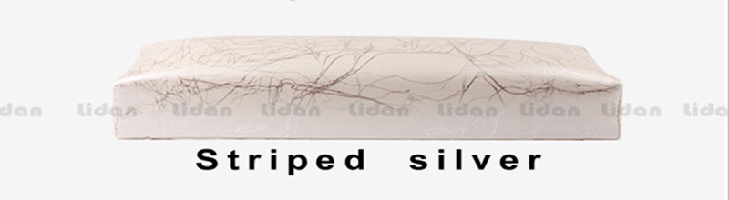 LIDAN Manicure Hand Pillow Rectangle Leather Pad Hand Holder Nail Art Tool: Silver