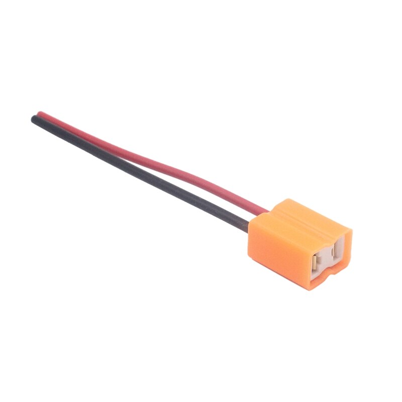 Portalámparas de bombilla Led de cerámica H7, adaptador de enchufe de cerámica, Cable de cobre, Conector de bombilla H7, 2 uds.