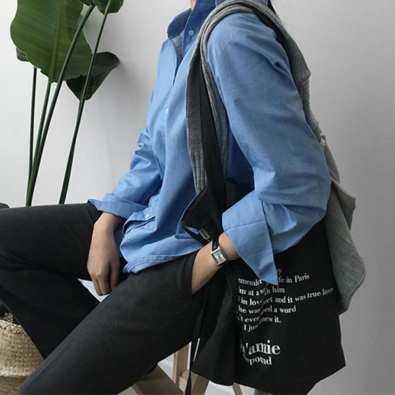 Vrouwen Canvas Tote Handtas Vrouwelijke Zachte Doek Schoudertassen Jonge Dames Toevallige Grote Boodschappentas Meisjes Herbruikbare Zakken Vouwen