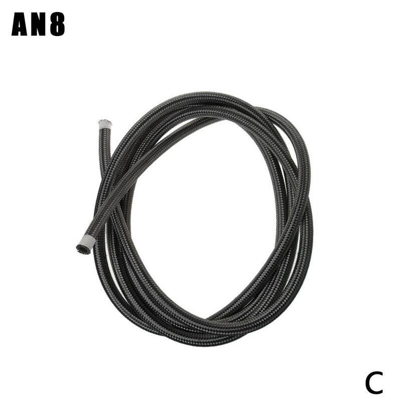 Steel Braided Universal Rubber Reinforced Fuel Hose Tube Pipe Line Black For Petrol Oil For Motorcycle: C
