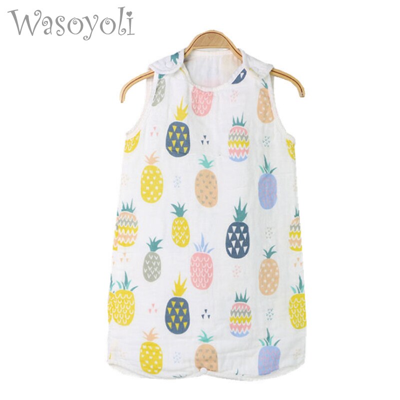 Wasoyoli Babyslaapzak 6 Lagen Mousseline Katoen 0-6 Jaar Mouwloze Peuter Baby Meisjes Jongens Deken Sleepers beddengoed