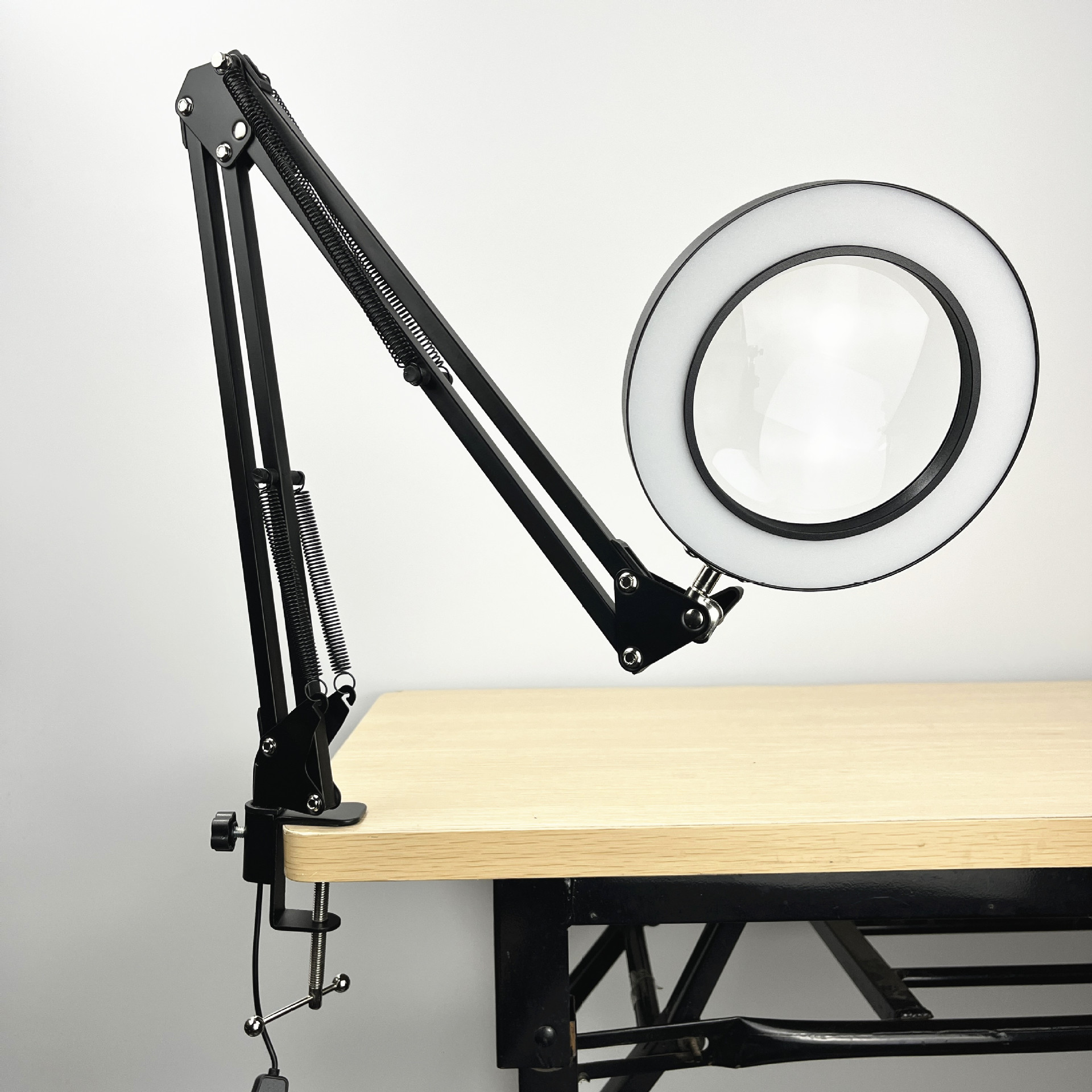 10x bureauvergrootglazen met lamp, hoge resolutie, schoonheidsleeslamp, reparatie van elektronische printplaten, bureaulamp, graveren, lassen: Beige