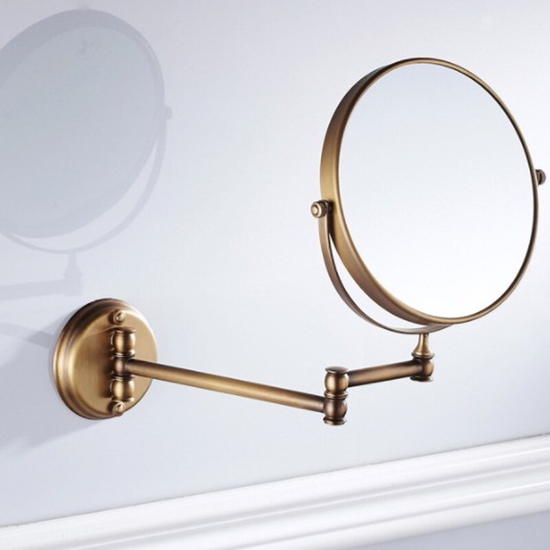 Retro Bathroom 8 Inch Folding Makeup Mirror Flip Telescopic Mirror Personality Wall Hanging Bathroom Mirror