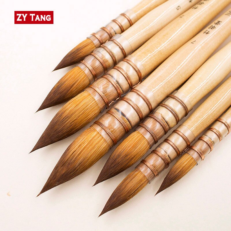 Zy tang  n68 rundt nylonhår (syntetisk) akvarelbørste & akrylbørste, pensler, kunstnerisk pen, kunstmaleri
