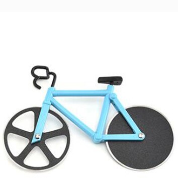 Bicycle Pizza Cutter Wheel Stainless Steel Plastic Bicycle Roller Pizza Cutter Slicer Kitchen Gadget Pizza Cutter Pizza Chopper: Blue (A style)