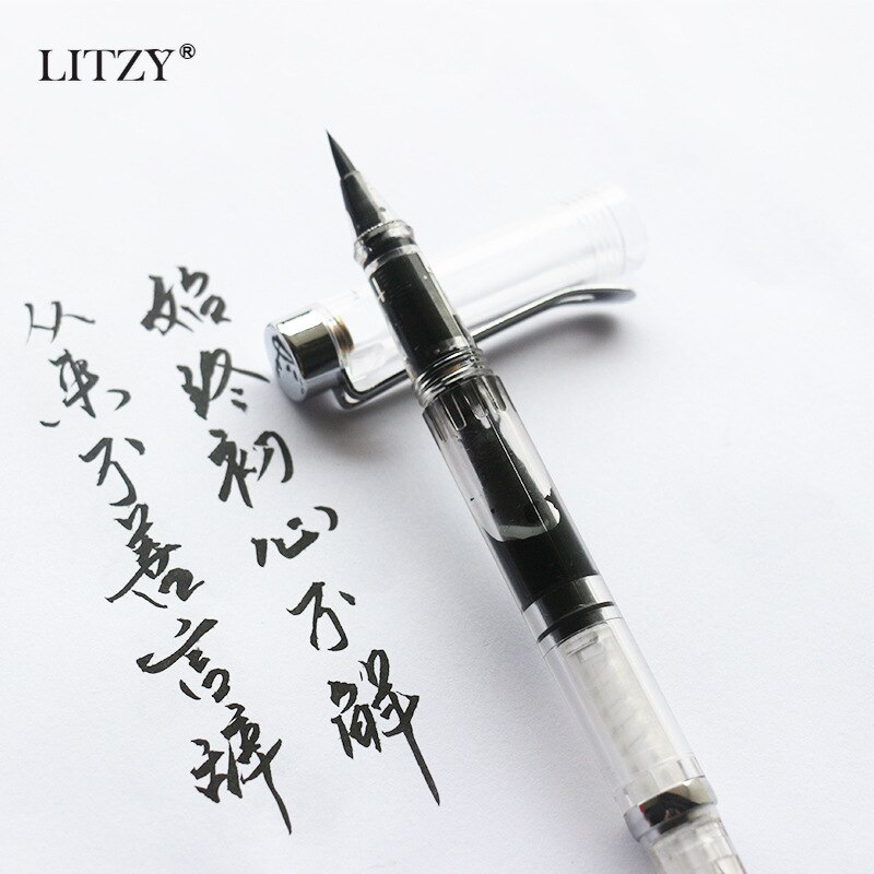 Pluma de pincel transparente estilo fuente para niños, pluma de acuarela de tinta rellenable para pintar, dibujo y caligrafía, artículos de dibujo artístico
