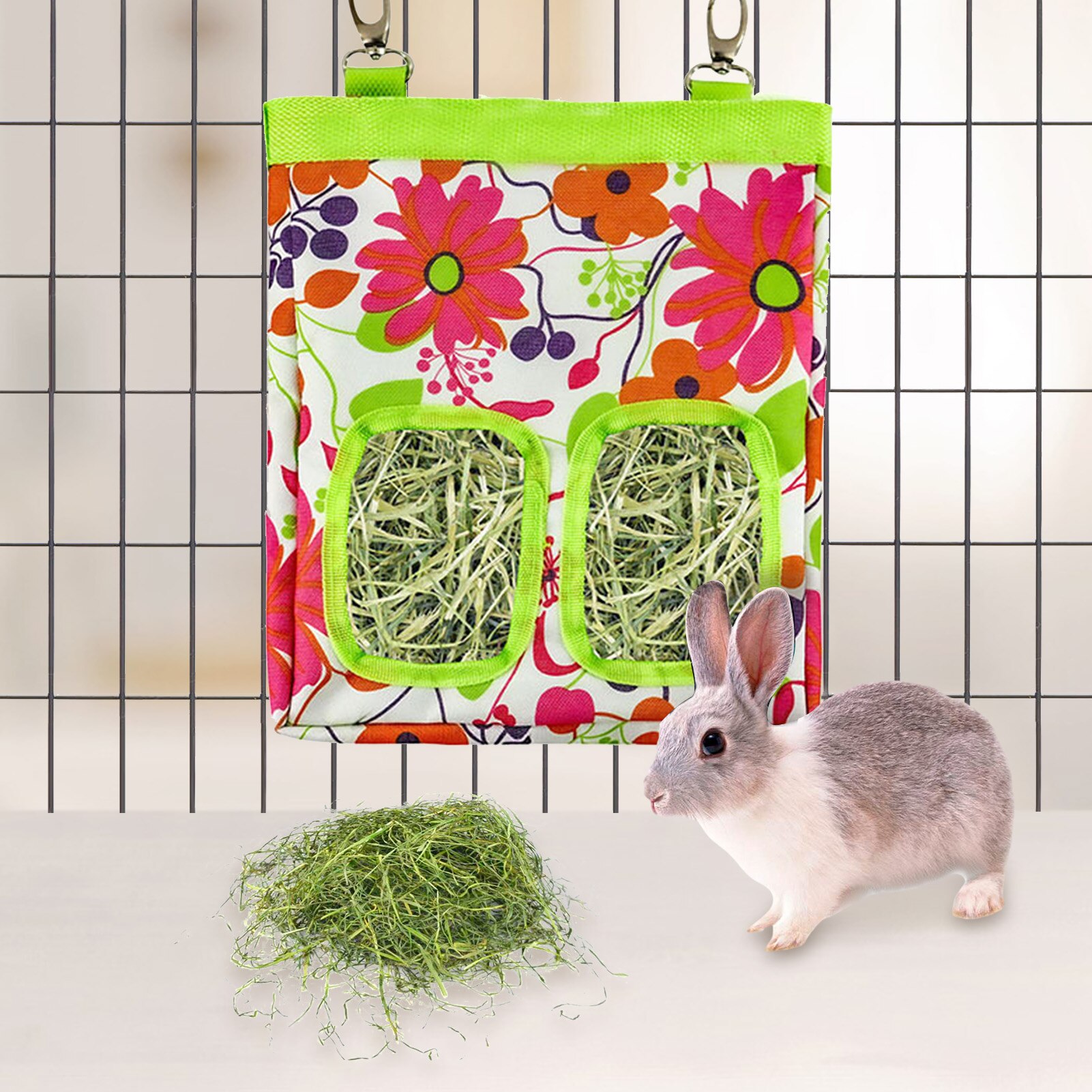 Hay Bag Hanging Pouch Feeder Holder Feeding Dispenser Container For Rabbit Guinea Pig Small Animals Pet Small Animal Supplies