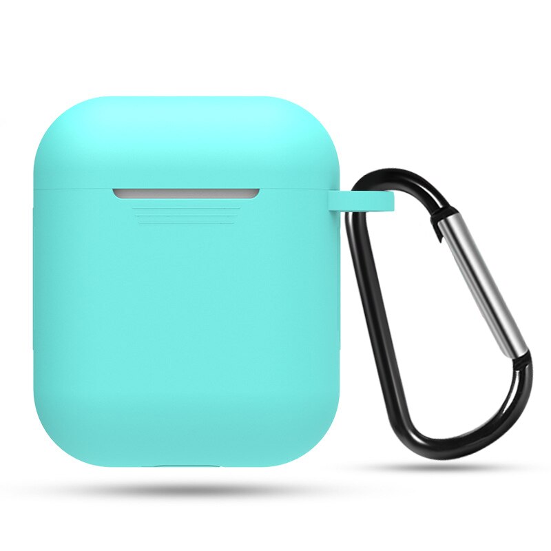 Funda de silicona suave para Apple Airpods funda de auriculares a prueba de golpes para AirPods accesorios de auriculares Fundas protectoras ultrafinas: Light green