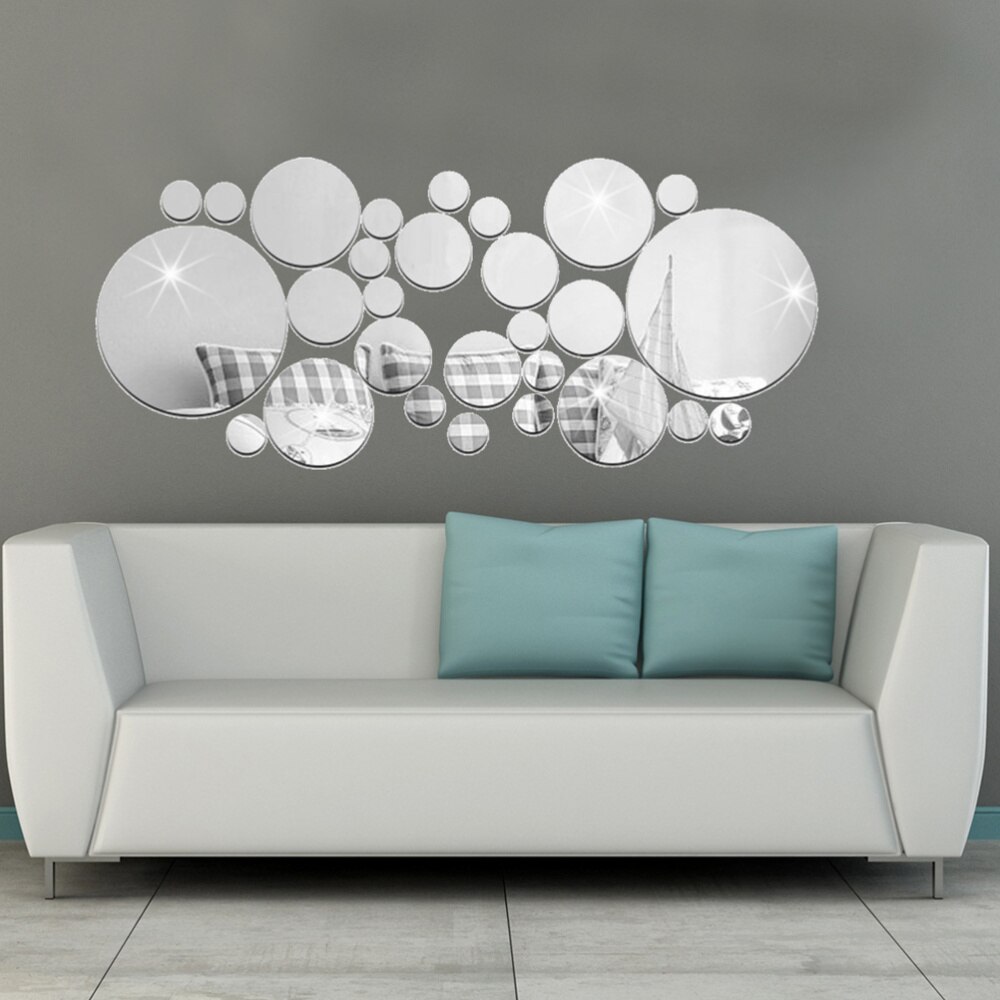 30PCS Round DIY Mirror Surface Wall Sticker Self A... – Grandado