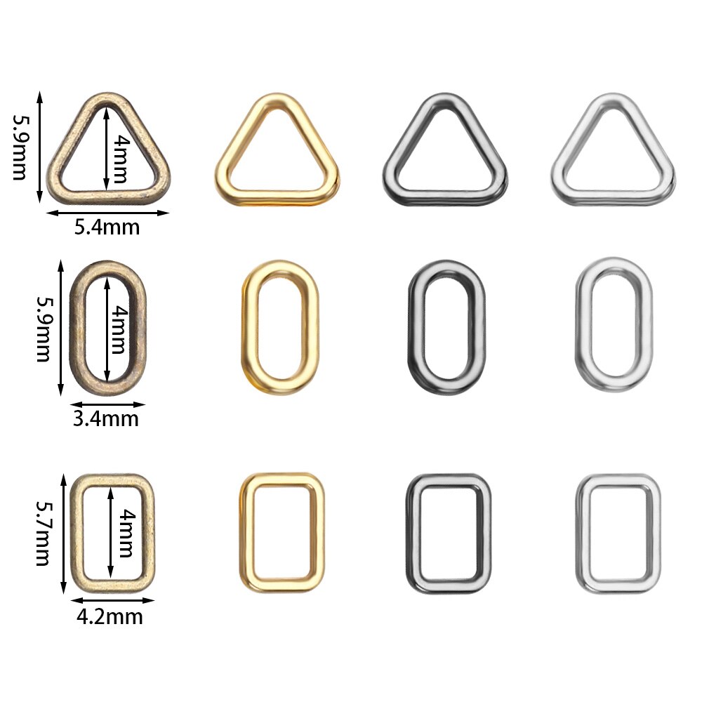 20Pcs 4Mm Mini Ovale/Vierkante/Driehoek Pop Zak Gesp Diy Pop Ultra-Kleine Bagage Kleding schoenen Hardware Onderdelen Accessoires