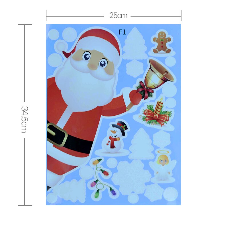 Merry Christmas Wall Stickers Window Glass Sticker Santa Snowflake Xmas Decoration for Home Year Navidad Noel Natal Decor