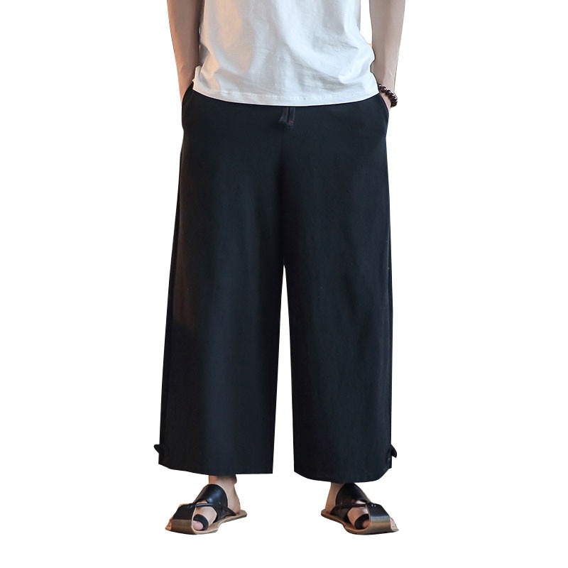 Pantalon pour hommes japonais | Élastique, taille large, pantalon à jambes larges, Kimono, pantalon masculin, couleur unie, Harem