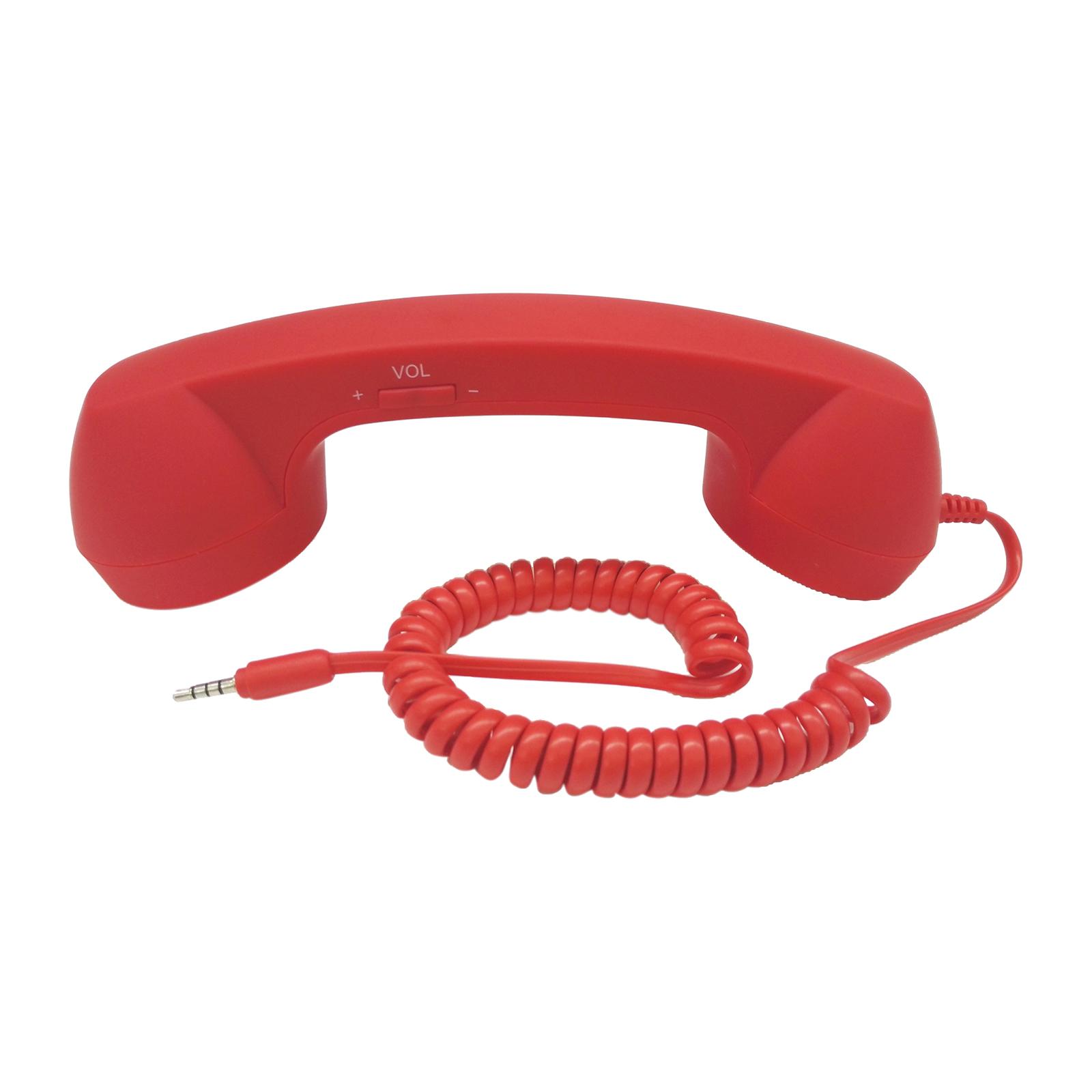 Cornetta telefonica retrò 3.5mm,  mini elegante ricevitore per chiamate telefoniche microfono altoparlante per: Rosso