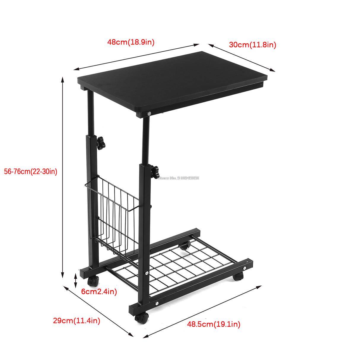 Liftable Bed Computer Desk Laptop Computer Desk Removable Rack Storage Table Bearing Capacity 30kg