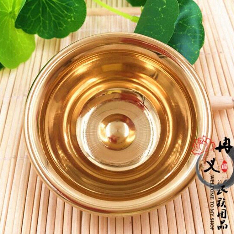 7 Stks/set Tibet Tibetaanse Boeddhistische Levert Koperen Water Aanbieden Kom Plat Bodem Container Home Decoration Craft YYY9799: gold copper