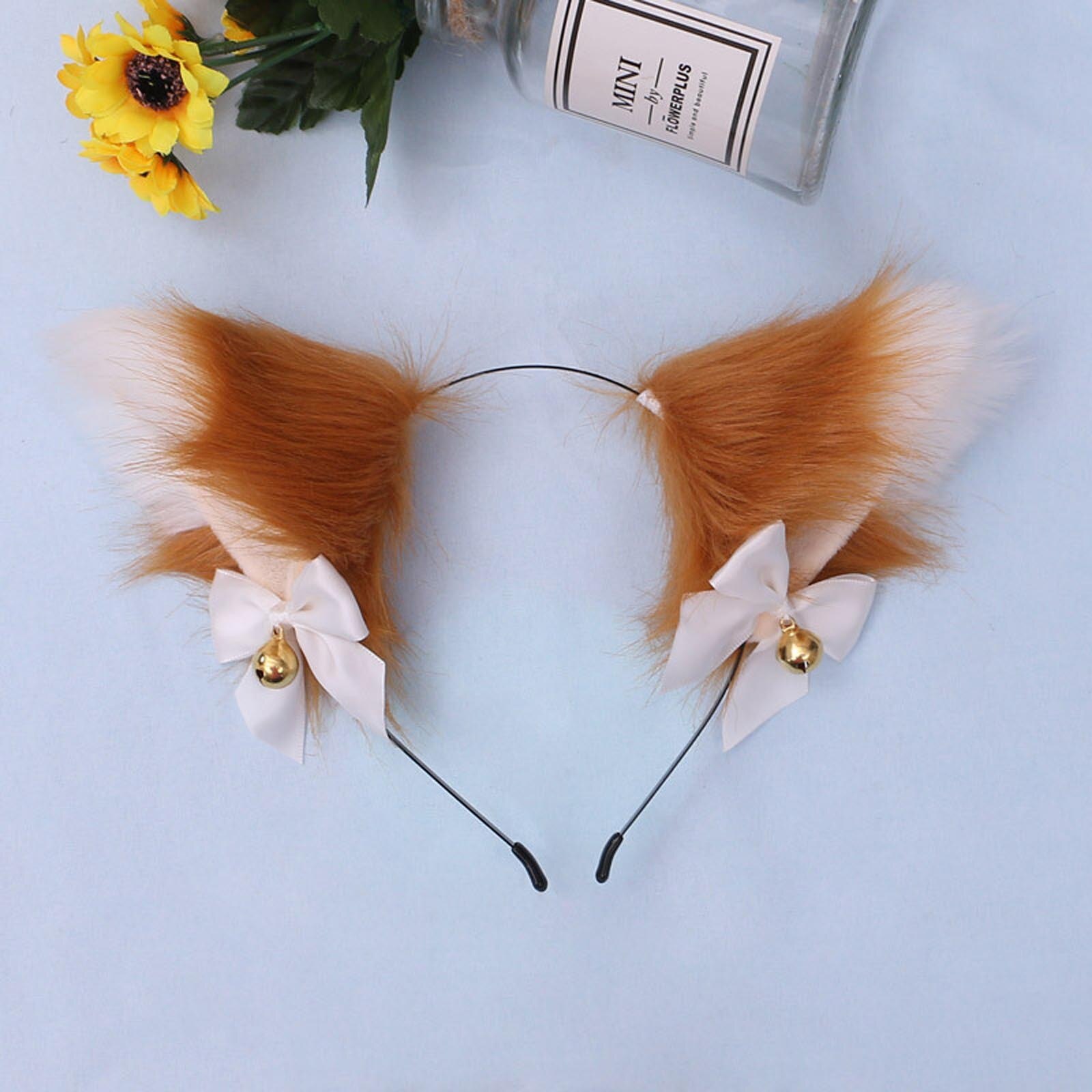 Cosplay Girl Plush Furry Headwear Accessory Prop for Cam Girl Party Fox Long Fur Costume Hair Clip Headbands #4: M