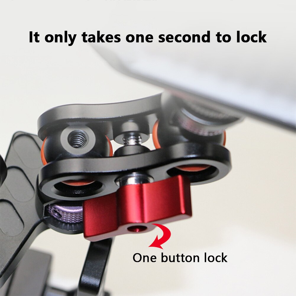 Travel Magic Arm Outdoor Gimbal Mount Camera Bracket Rotatable Holder Base Accessories Easy Install Climbing For SLR A37: Black