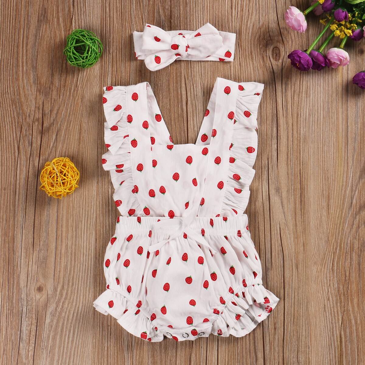 4 Kleuren 0-24M Nieuw Zomer Kids Baby Meisjes Jongens Romper Ananas Polka Print Ruches Mouwloze Jumpsuits Hoofdband