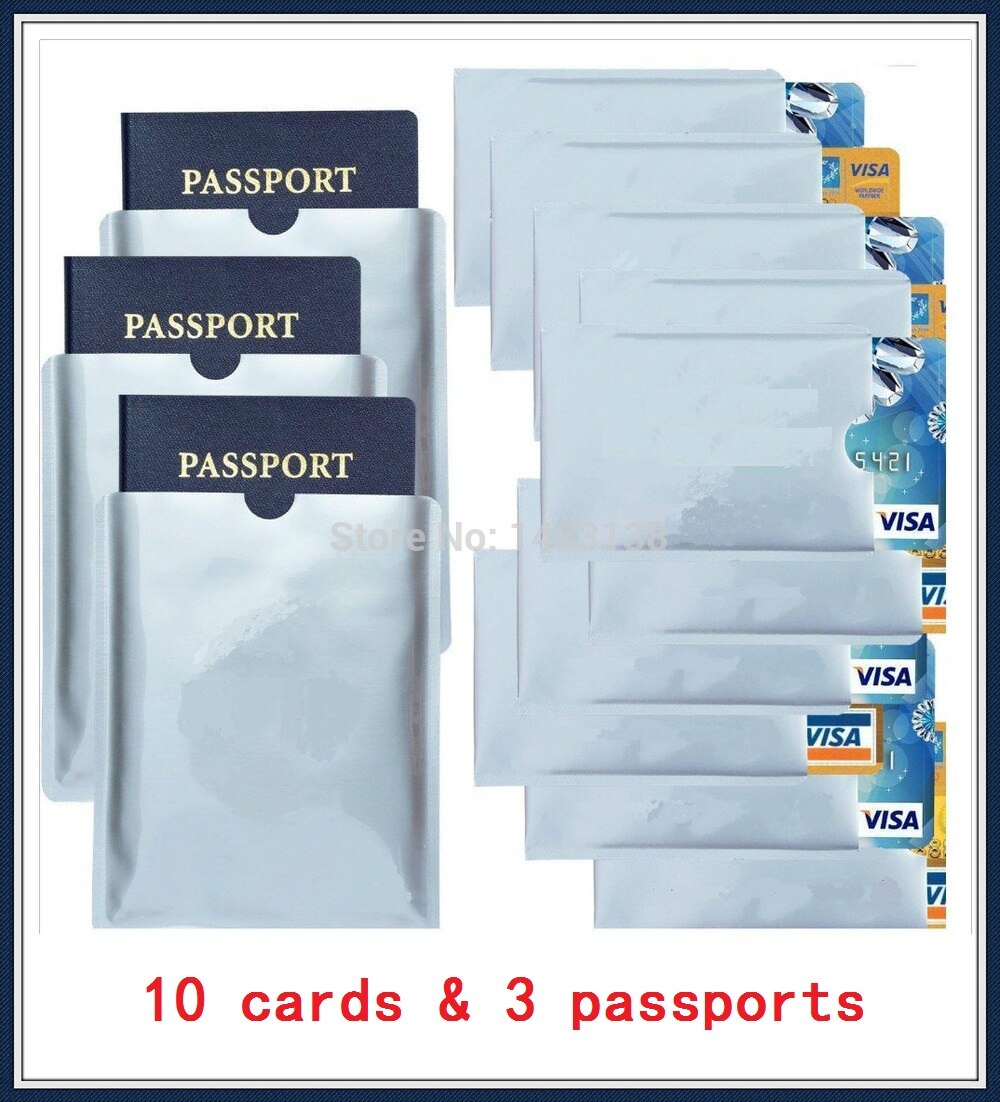 10 + 3 pcs Anti Scan RFID Blocking Mouwen Creditcard en paspoort te Beveiligen Identiteit ATM Debit Contactloze ID protector Holder
