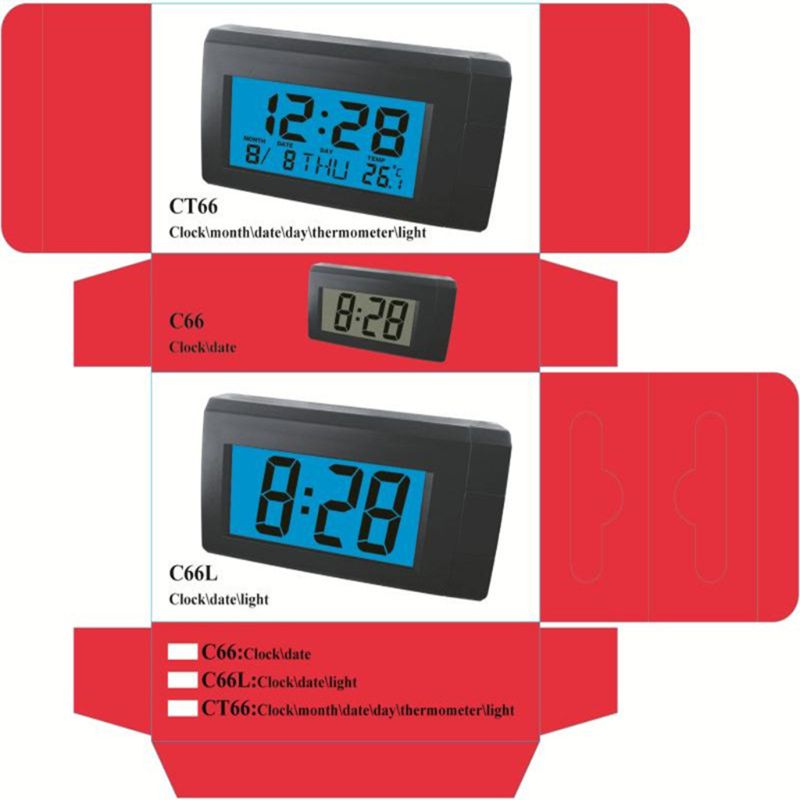 Car Thermometer With Backlight​ Function Digital Clock Car Electronics Indoor Temperature LCD Display Gauge