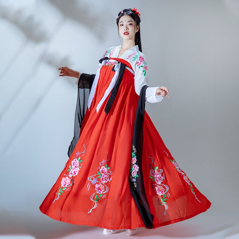 Costume traditionnel Hanfu chinois de danse ancienne pour femmes, robe de photographie, robes folkloriques, tenue de Festival, vêtements de spectacle: 3 / XL