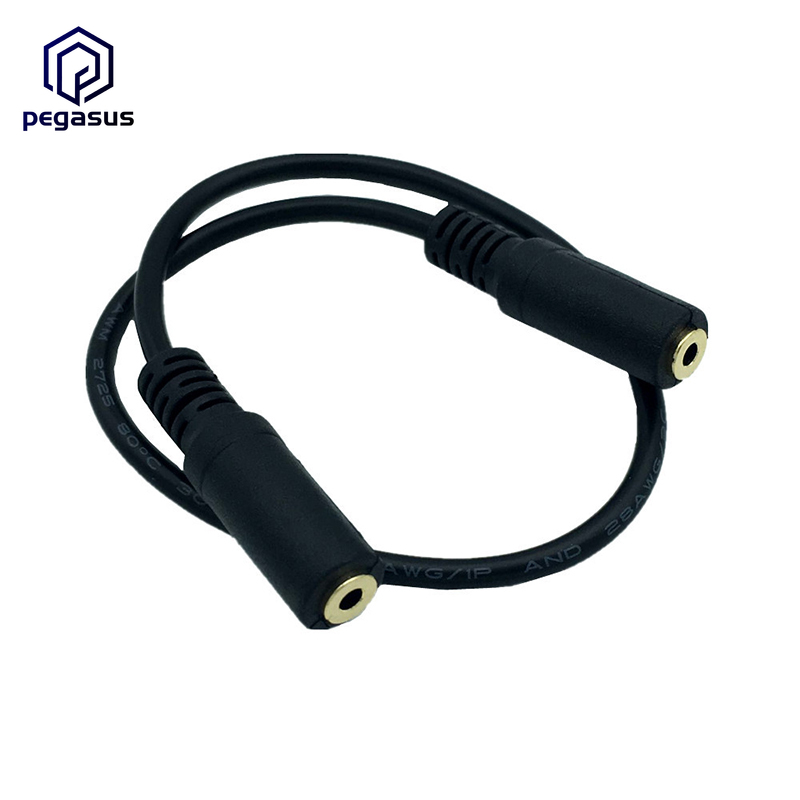 DC 2.5mm 3Pole Female to Female AUX Audio TRRS Adapter Converter Cable 0.3m