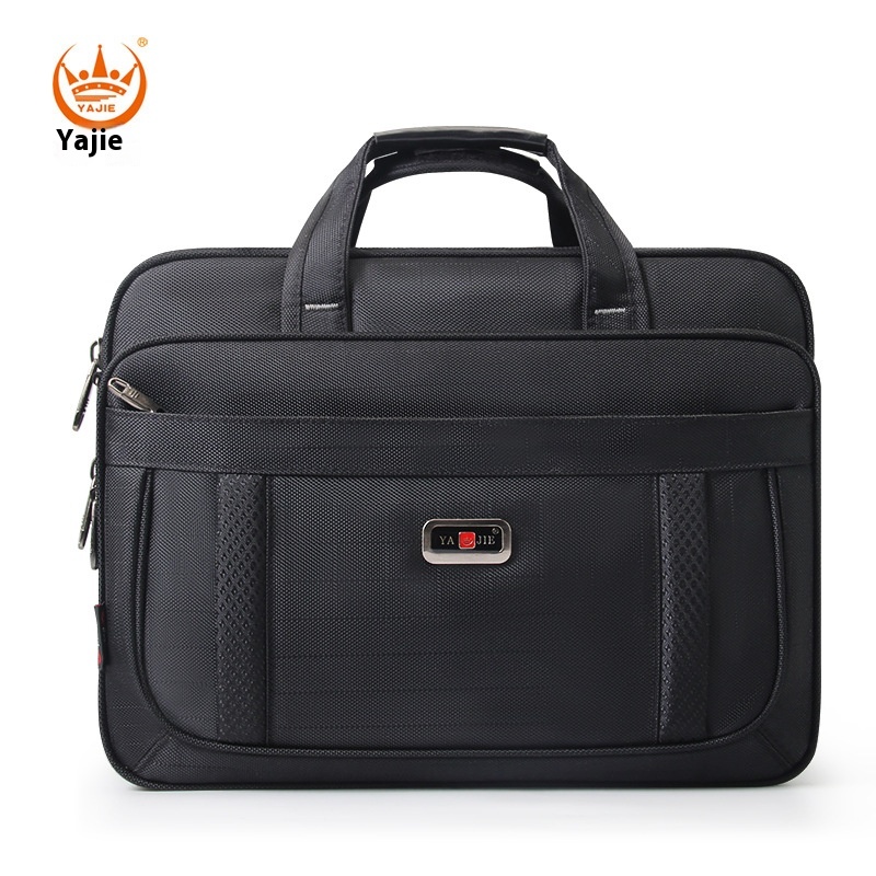 briefcase canvas waterproof large capacity 15.6 inch laptop bag work bag business bags official office bag: black