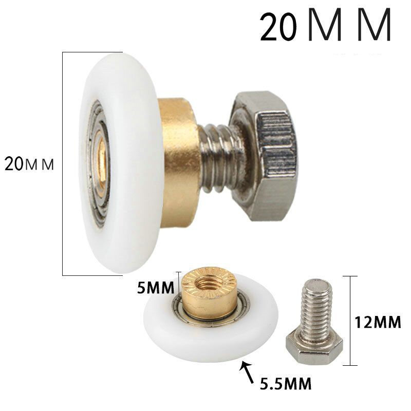 1/2/4 Stück Türrolle, Duschräume, Kabinen, Riemenscheibe, Duschraumrolle/Läufer/Räder/Riemenscheiben, Durchmesser 20/23/25/27 mm: Rosa / 12mm