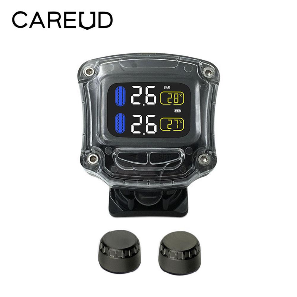 M3-B Drahtlose Motorrad TPMS Reifen Druck Überwachung System Externe Sensoren Interne Sensor LCD Anzeige Echtzeit Kontrollausrüs: gebaut in  Schwarz