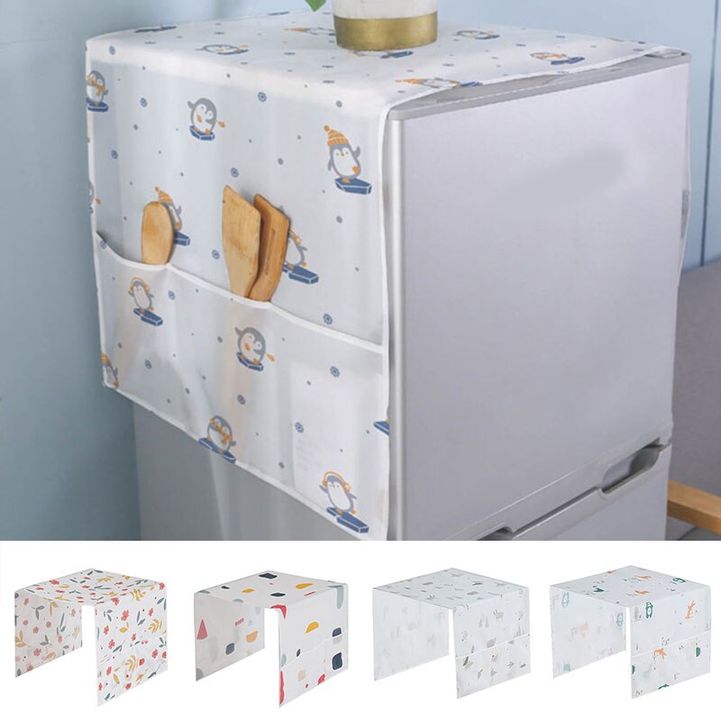 Vandtæt vaskemaskine frakke støvtæt køleskabsdæksel tegneserie mønster solstøvbeskyttelsestaske husholdningstilbehør