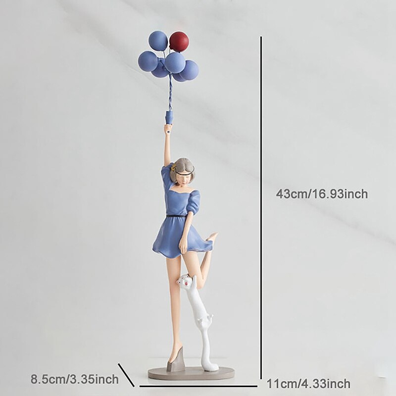 Sculpture de ballon nordique en résine pour fille, ornement pour salon, chambre à coucher, décoration artisanale de bureau: Violet