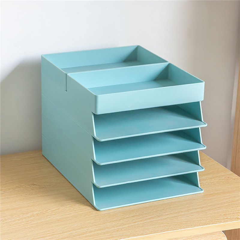 Office Stackable Storage Box Desktop Multi-purpose Stationery Document Paper Organizer Tray A4 File Folder Phone Pen Holder Box