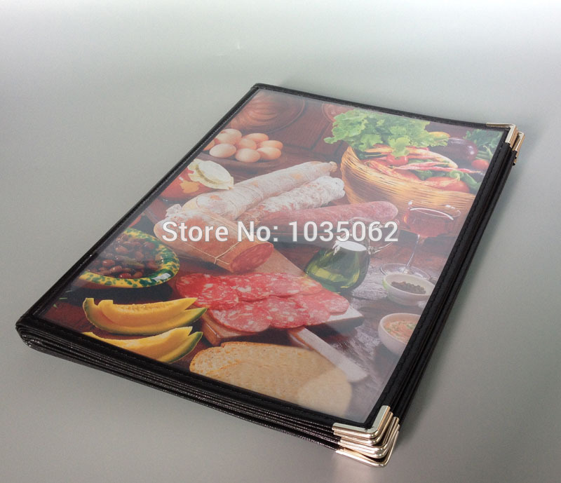 A4 10/12- arks gennemsigtig menuholder med plastlommer , 10 ark 20 sider
