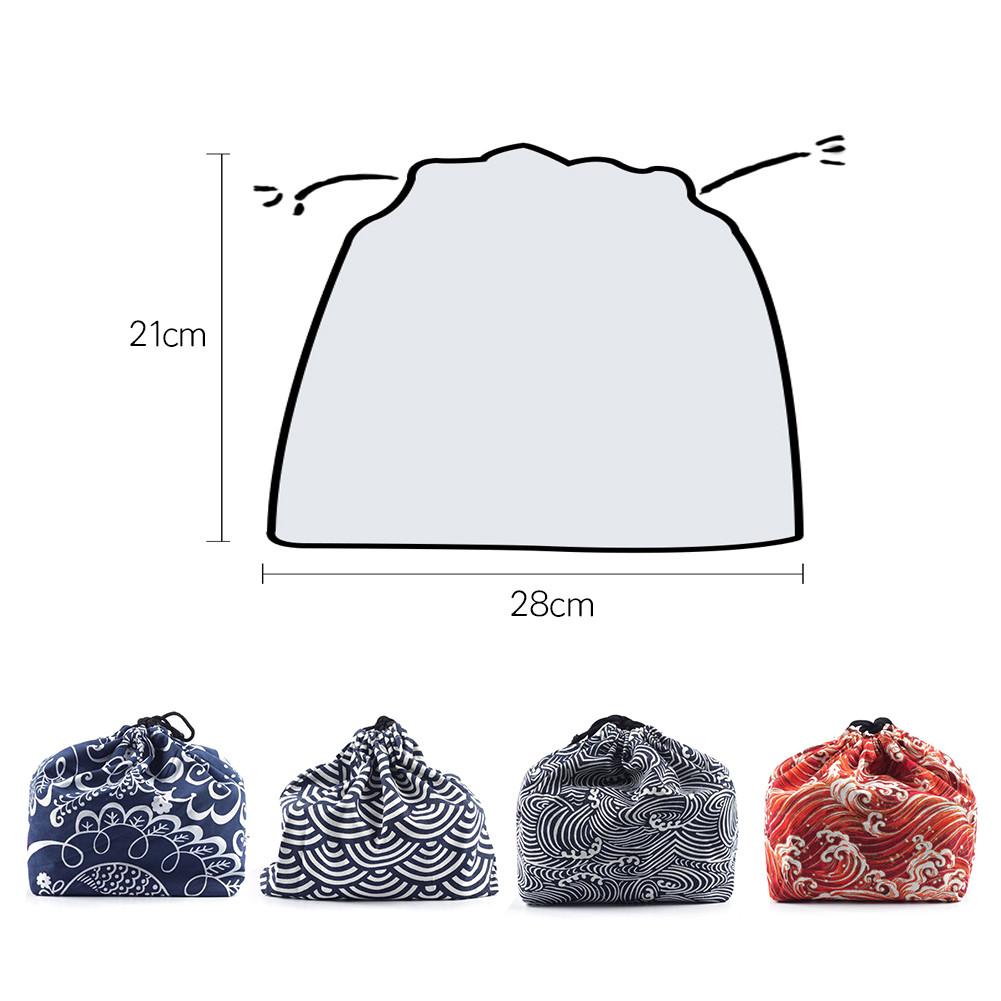 Japanese Style Lunch Box Bag Japanese Style Bento Tote Pouch Portable Lunch Box Storage Travel Picnic Tea Sets Bag