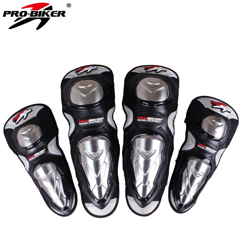 Pro-biker motorrijden knie- en elleboogbeschermers roestvrijstalen schaal motorcross off-road race kniebeschermende kleding