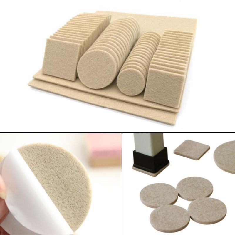 Set van 80/130 zelfklevende vilten vloerbeschermers voor meubels, stoelen, tafels en poten, anti-kras beschermpads