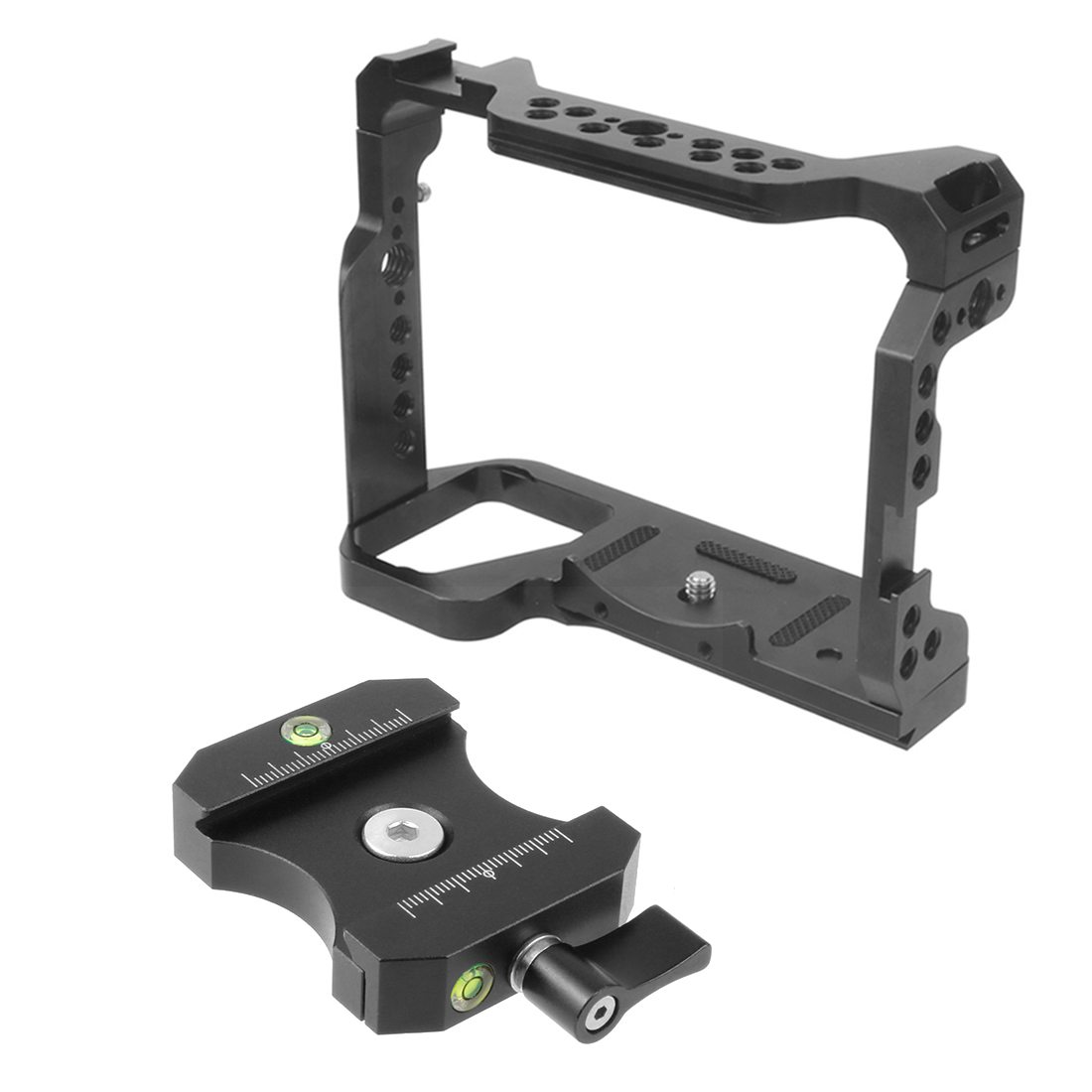 CNC A73 A9 Camera Cage Rig w Top Handle Grip Tripod Mount for Sony A7RIII A7III A7MIII Cooling Bracket a7iii a7r3 a7m3 Extension: Combo G Tripod Clamp