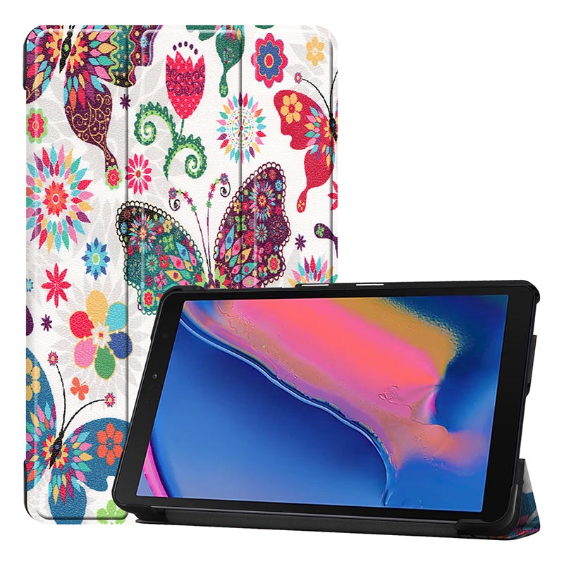 Case For Samsung Galaxy Tab A 8.0 inch S Pen Ultra Slim Leather Magnetic Stand Cover For Galaxy Tab SM-P200 SM-P205 Funda: Butterfly