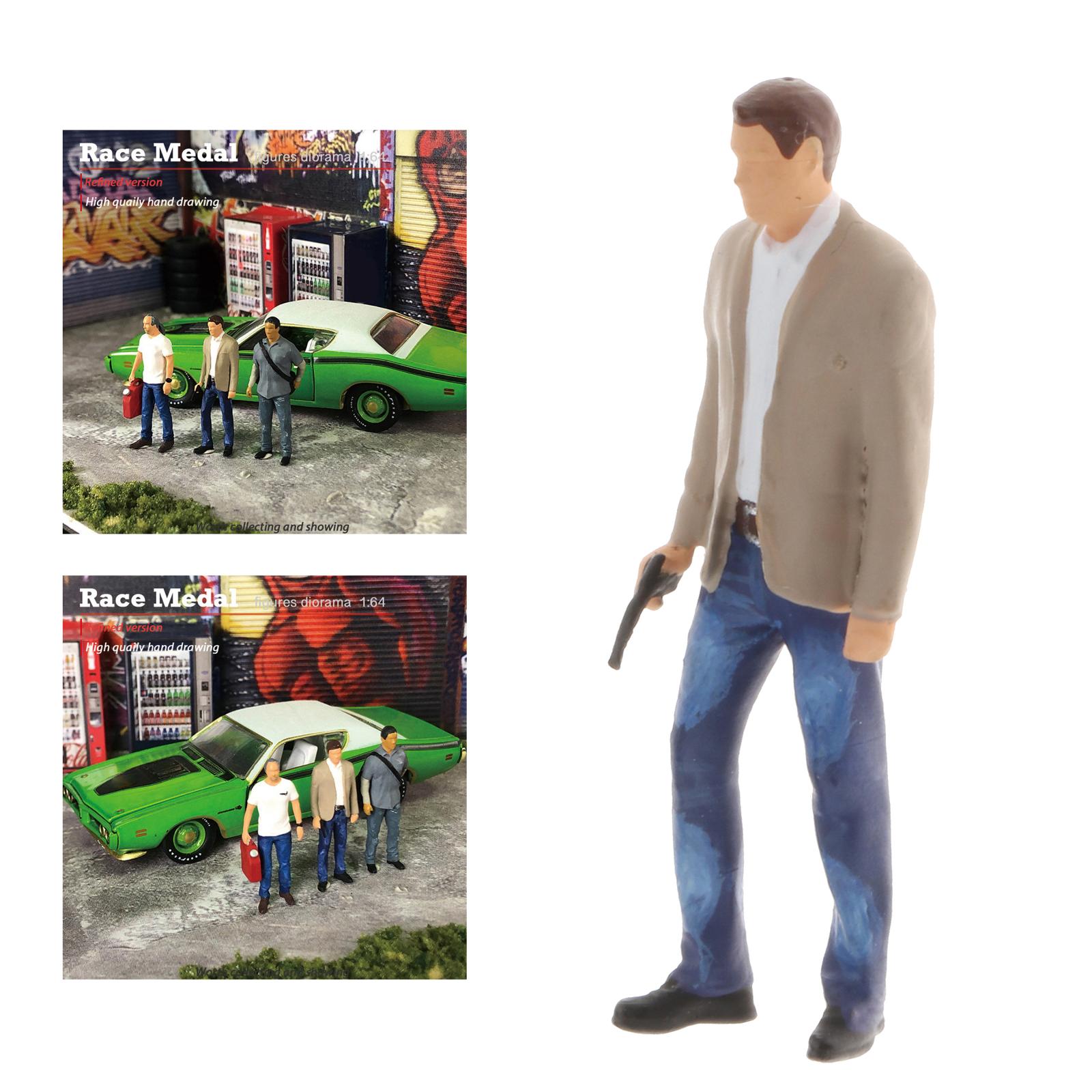 Tiny Charakter Diorama Hand Gemalte Figur Menschen Cool Man Road Park Layout für Desktop Dekoration: style 2