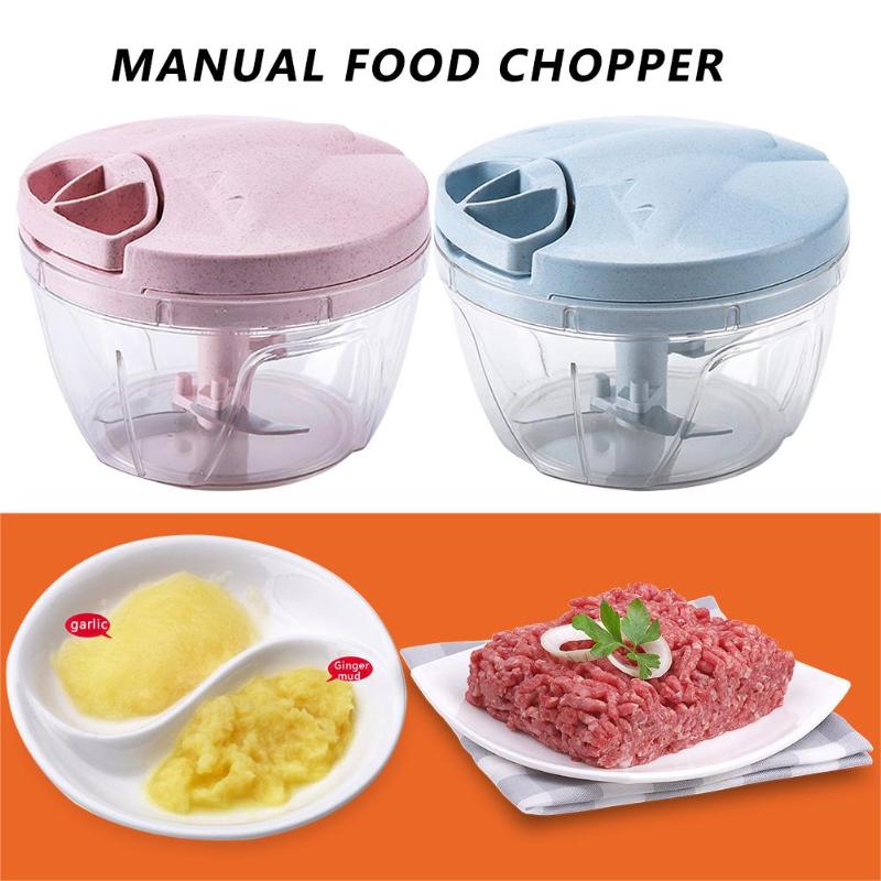 Trituradora giratoria de frutas y verduras, trituradora de carne Manual de acero inoxidable, paja de trigo, cortador de ajo, electrodomésticos para alimentos