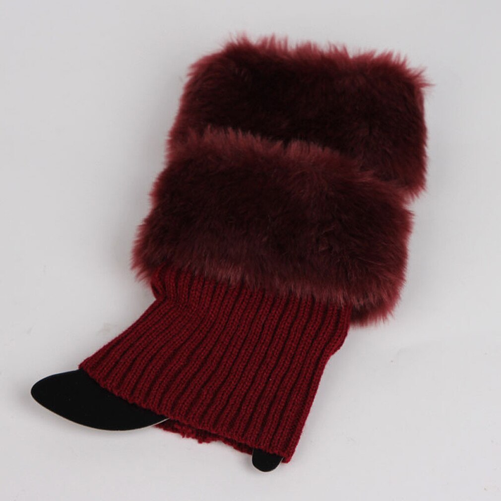 Gebreide winterlaarzen voor dames, gebreide laarsjes met bont, sokken, beenwarmers, warme sokken voor laarzen met bont, beenwarmers 20 cm