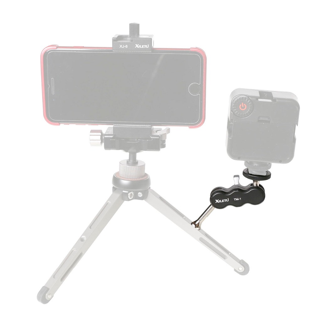 Tripé xiletu embutido para câmera mini universal braço externo parafuso 1/4 &#39;&#39;para flash light microfone fone telefone suporte de montagem